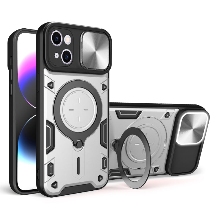 CD Texture Sliding Camshield Magnetic Holder Phone Case