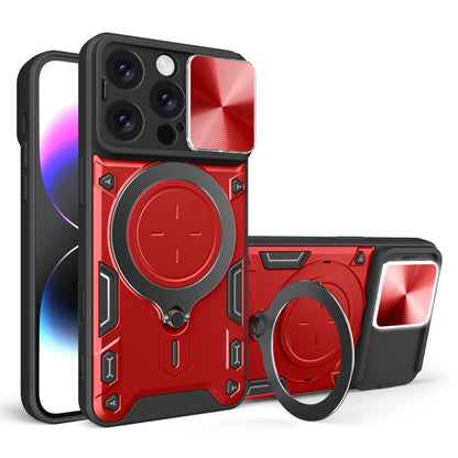 CD Texture Sliding Camshield Magnetic Holder Phone Case