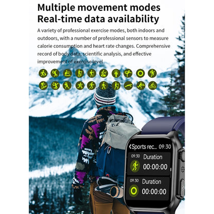 TK12 1.96 inch IP67 Waterproof Silicone Band Smart Watch Supports ECG / Remote Families Care / Bl...