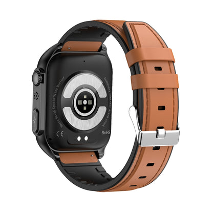 TK12 1.96 inch IP67 Waterproof Leather Band Smart Watch Supports ECG / Remote Families Care / Blu...