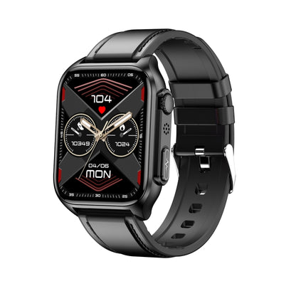TK12 1.96 inch IP67 Waterproof Leather Band Smart Watch Supports ECG / Remote Families Care / Blu...