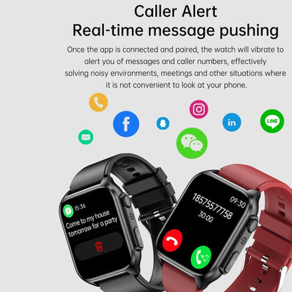 TK12 1.96 inch IP67 Waterproof Leather Band Smart Watch Supports ECG / Remote Families Care / Blu...