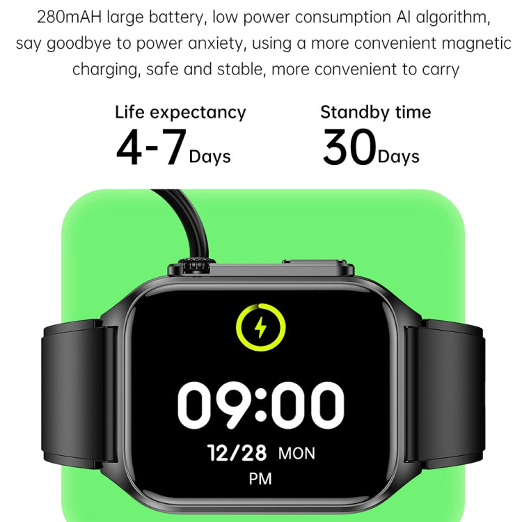 TK12 1.96 inch IP67 Waterproof Leather Band Smart Watch Supports ECG / Remote Families Care / Blu...