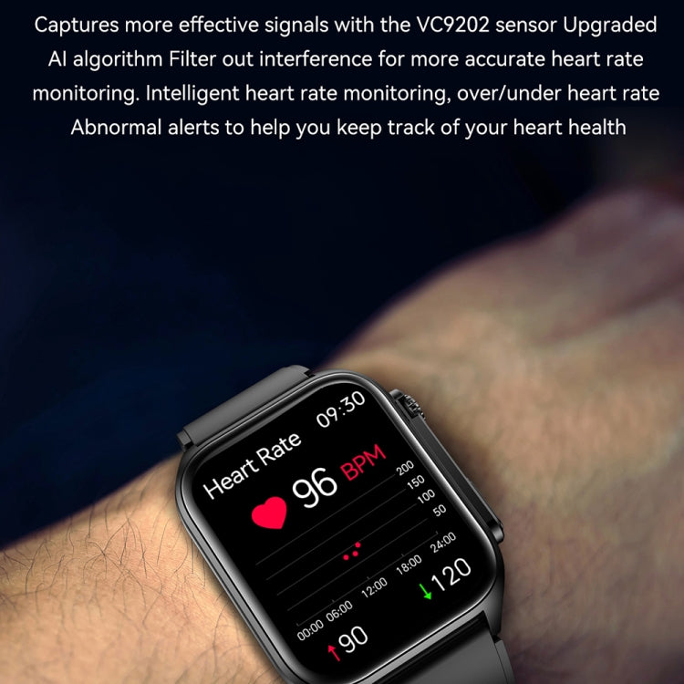 TK12 1.96 inch IP67 Waterproof Leather Band Smart Watch Supports ECG / Remote Families Care / Blu...