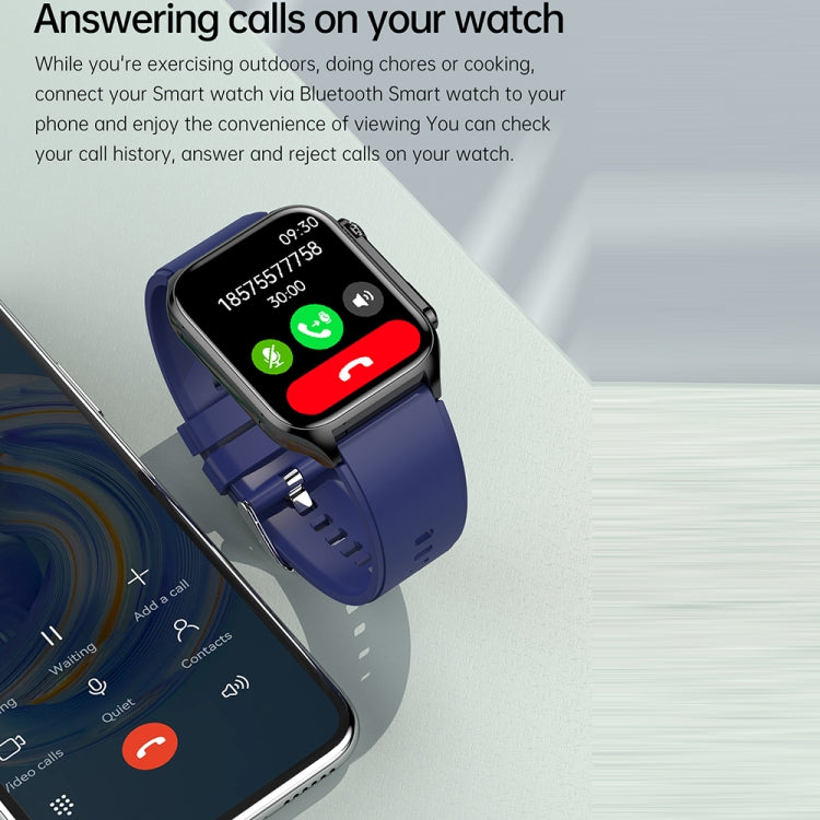 TK12 1.96 inch IP67 Waterproof Leather Band Smart Watch Supports ECG / Remote Families Care / Blu...