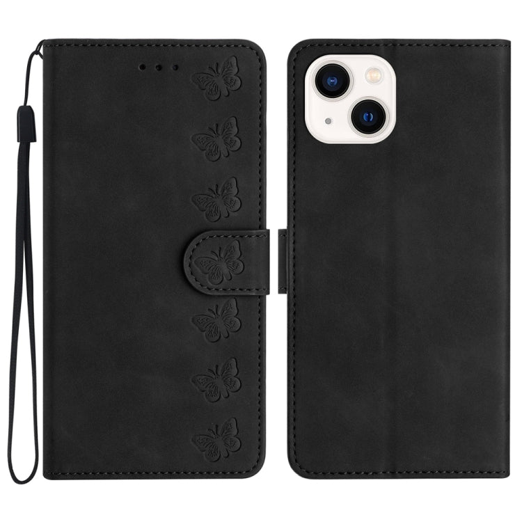 Seven Butterflies Embossed Leather Phone Case