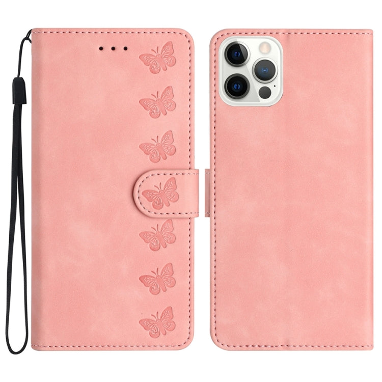 Seven Butterflies Embossed Leather Phone Case