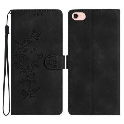 Flower Butterfly Embossing Pattern Leather Phone Case