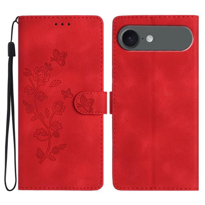 Flower Butterfly Embossing Pattern Leather Phone Case