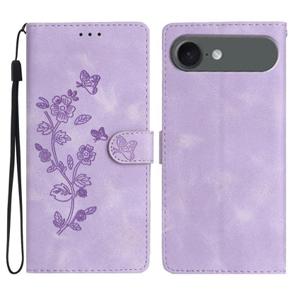 Flower Butterfly Embossing Pattern Leather Phone Case