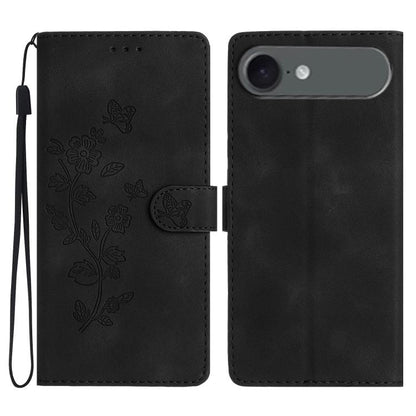 Flower Butterfly Embossing Pattern Leather Phone Case
