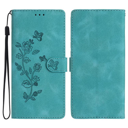 Flower Butterfly Embossing Pattern Leather Phone Case