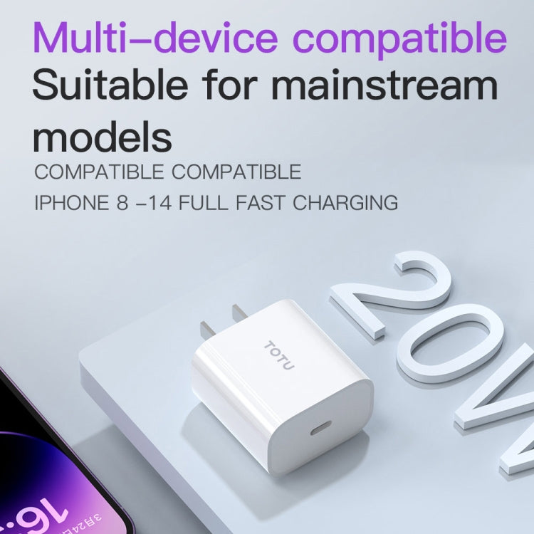 TOTU PD 20W Type-C Port Charger, EU Plug, UK Plug, CN Plug