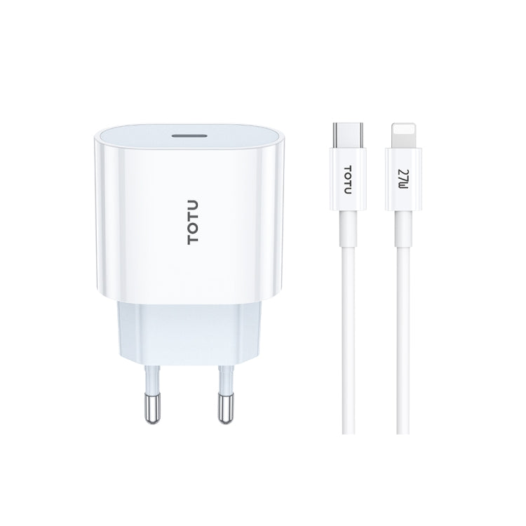 TOTU PD 20W Type-C Port Charger with Type-C to 8 Pin Data Cable Set, EU Plug, UK Plug, CN Plug