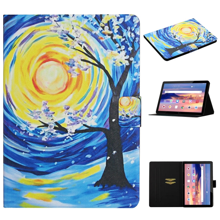 Colored Drawing Pattern Horizontal Flip Leather Case with Holder & Card Slots