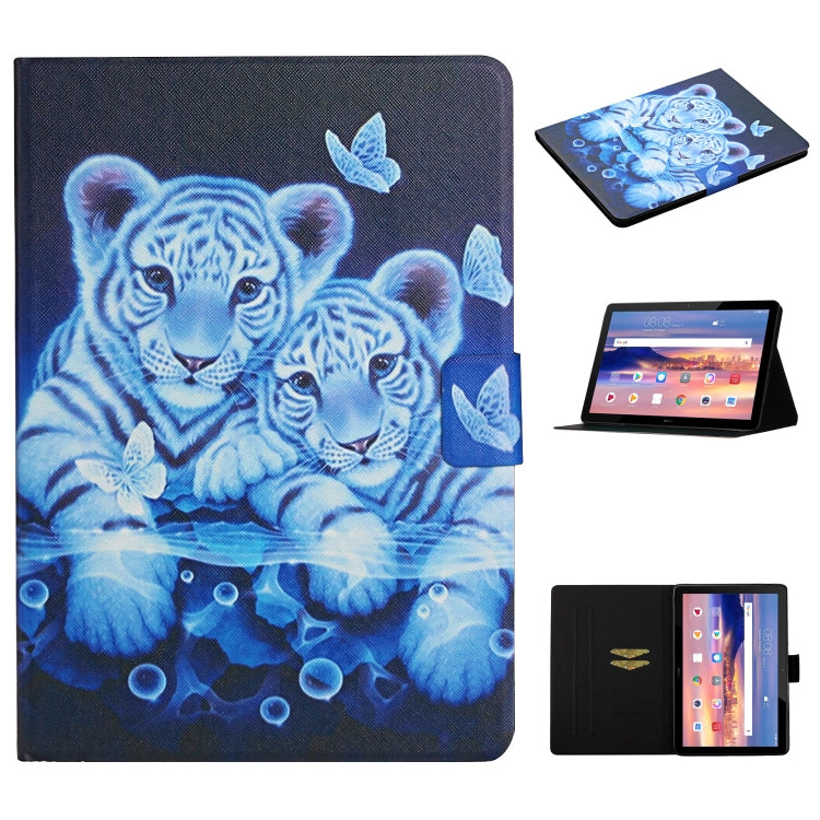 Colored Drawing Pattern Horizontal Flip Leather Case with Holder & Card Slots
