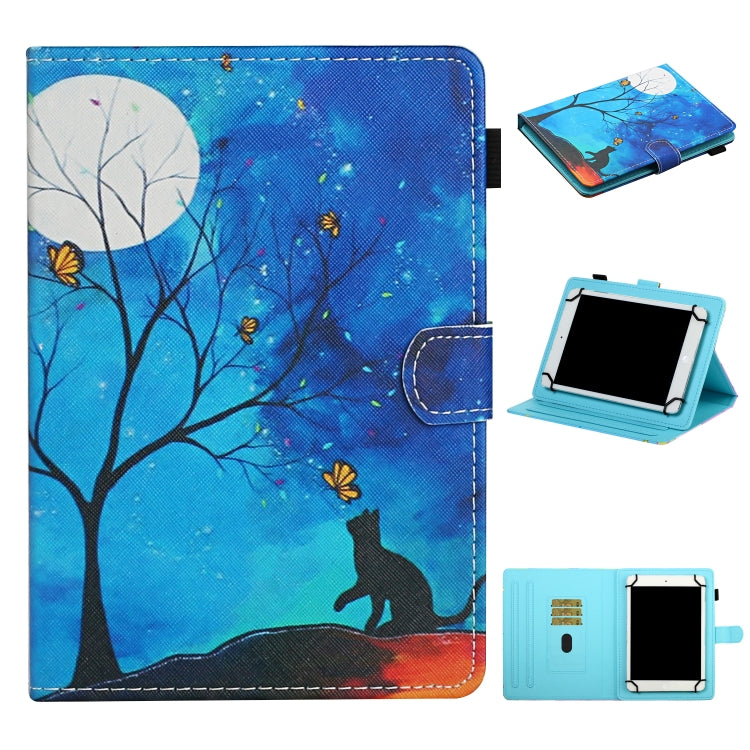 Colored Drawing Pattern Horizontal Flip Leather Case with Holder & Card Slots