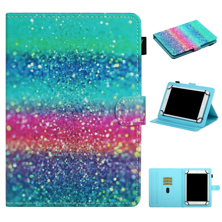 Colored Drawing Pattern Horizontal Flip Leather Case with Holder & Card Slots
