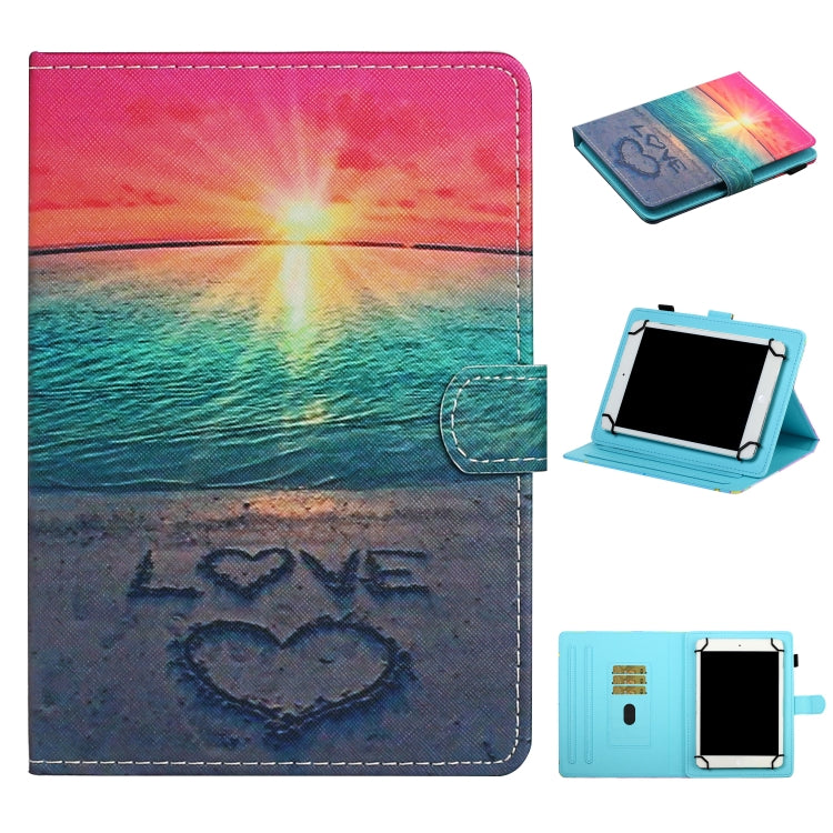 Colored Drawing Pattern Horizontal Flip Leather Case with Holder & Card Slots