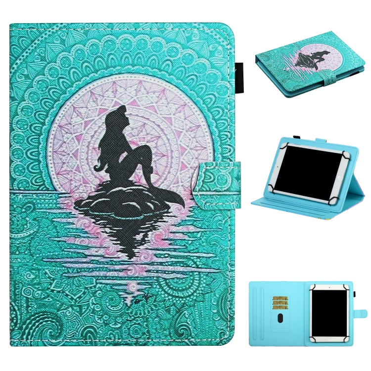 Colored Drawing Pattern Horizontal Flip Leather Case with Holder & Card Slots