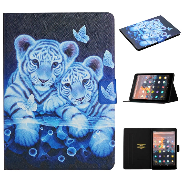 Colored Drawing Pattern Horizontal Flip Leather Case with Holder & Card Slots