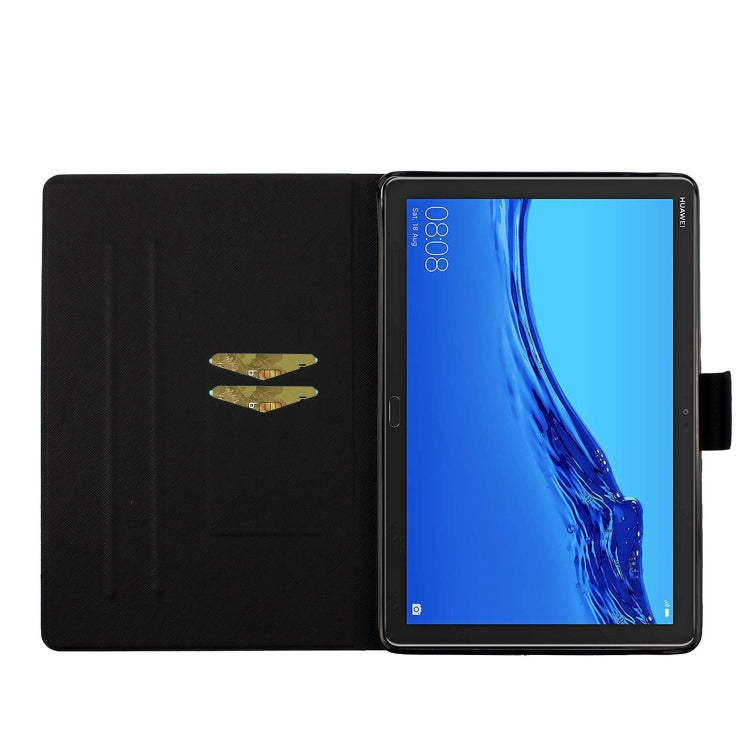 Flower Pattern Horizontal Flip Leather Case with Card Slots & Holder