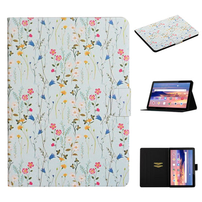 Flower Pattern Horizontal Flip Leather Case with Card Slots & Holder