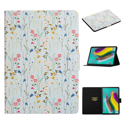 Flower Pattern Horizontal Flip Leather Case with Card Slots & Holder