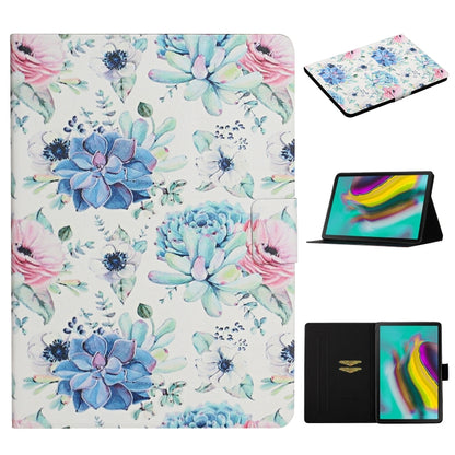 Flower Pattern Horizontal Flip Leather Case with Card Slots & Holder