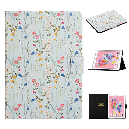 Flower Pattern Horizontal Flip Leather Case with Card Slots & Holder