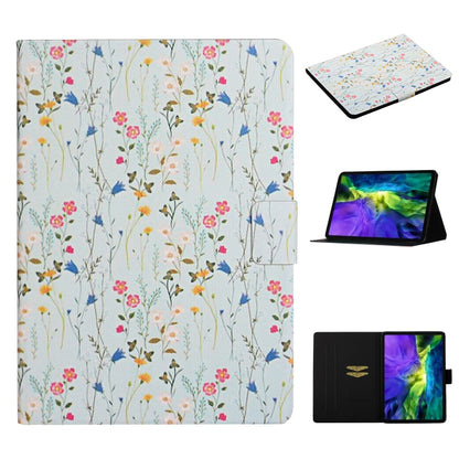 Flower Pattern Horizontal Flip Leather Case with Card Slots & Holder