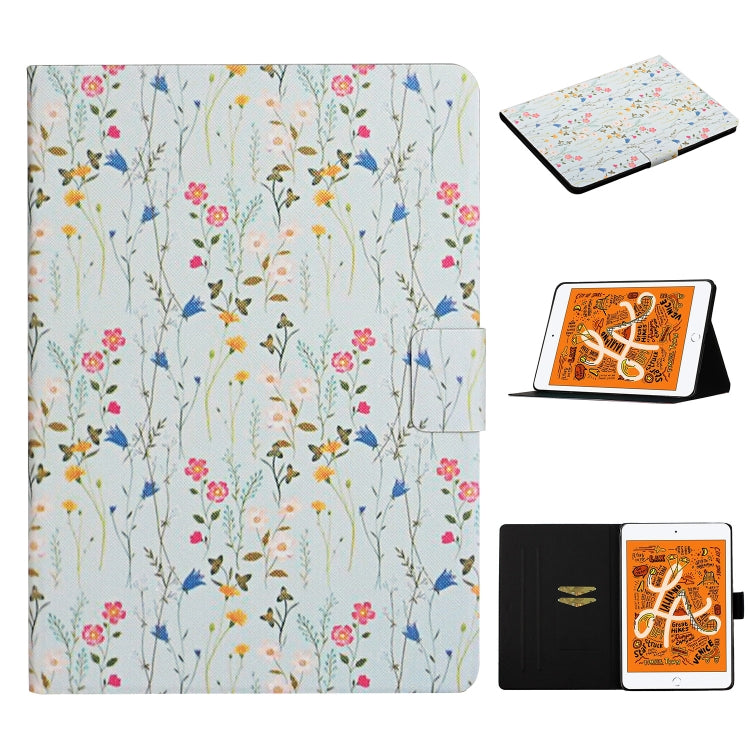 Flower Pattern Horizontal Flip Leather Case with Card Slots & Holder