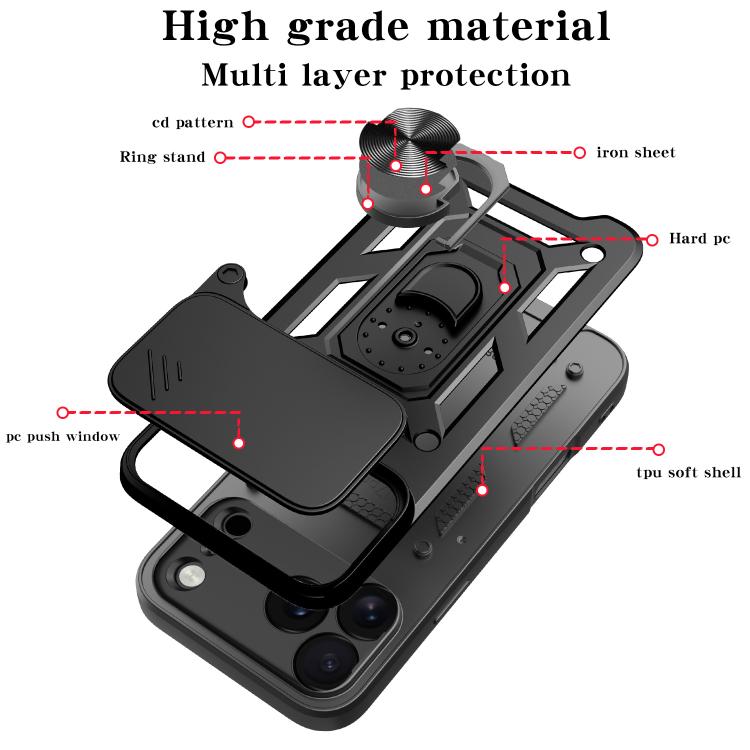 Sliding Camera Cover Design TPU+PC Phone Case