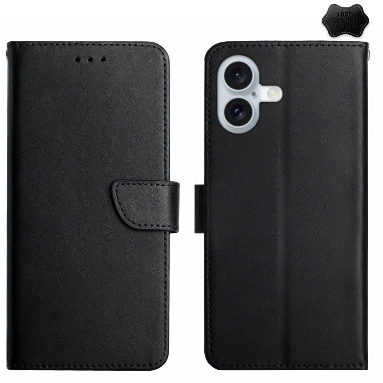 Genuine Leather Fingerprint-proof Flip Phone Case, For iPhone 16 Pro Max, For iPhone 16 Pro������...