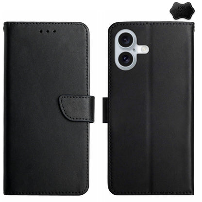 Genuine Leather Fingerprint-proof Flip Phone Case, For iPhone 16 Pro Max, For iPhone 16 Pro������...