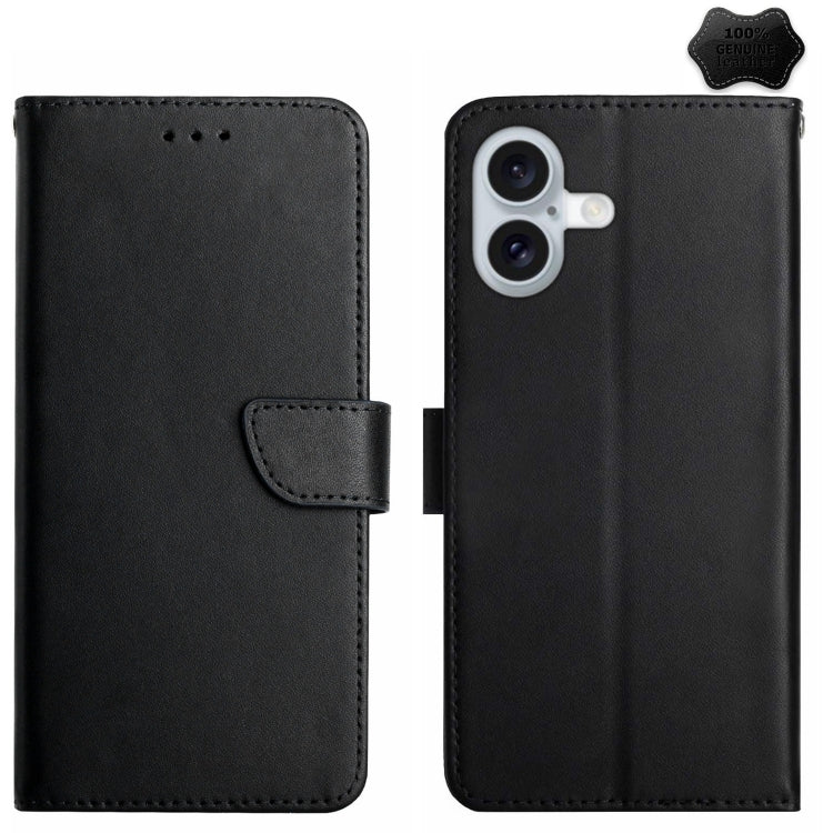 Genuine Leather Fingerprint-proof Flip Phone Case, For iPhone 16 Pro Max, For iPhone 16 Pro������...