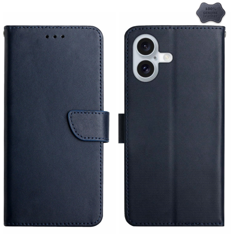 Genuine Leather Fingerprint-proof Flip Phone Case, For iPhone 16 Pro Max, For iPhone 16 Pro������...