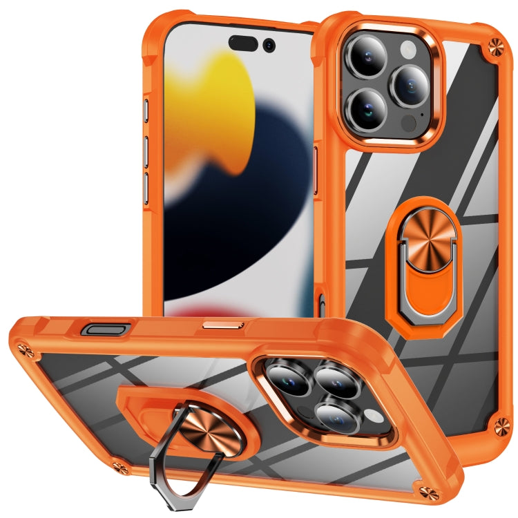 TPU + PC Lens Protection Phone Case with Ring Holder