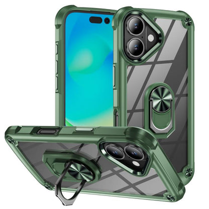 TPU + PC Lens Protection Phone Case with Ring Holder
