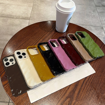 Solid Color Wave Texture TPU Phone Case