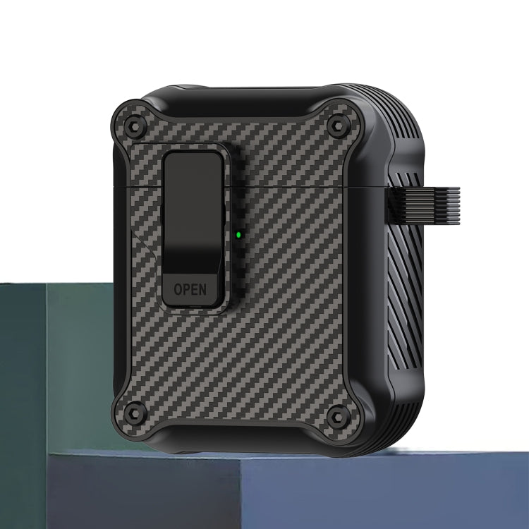 Carbon Fiber Magnetic Automatic Switch Earphone Protective Case, For AirPods 4, For AirPods Pro 2...