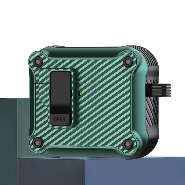 Carbon Fiber Magnetic Automatic Switch Earphone Protective Case, For AirPods 4, For AirPods Pro 2...