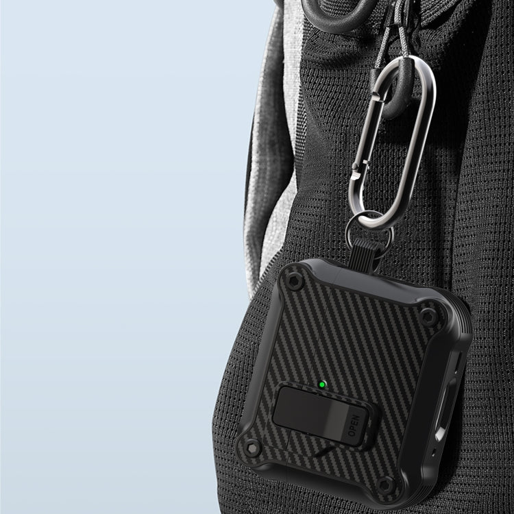 Carbon Fiber Magnetic Automatic Switch Earphone Protective Case, For AirPods 4, For AirPods Pro 2...
