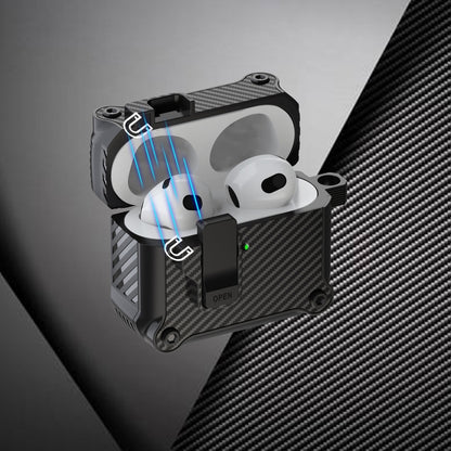 Carbon Fiber Magnetic Automatic Switch Earphone Protective Case, For AirPods 4, For AirPods Pro 2...