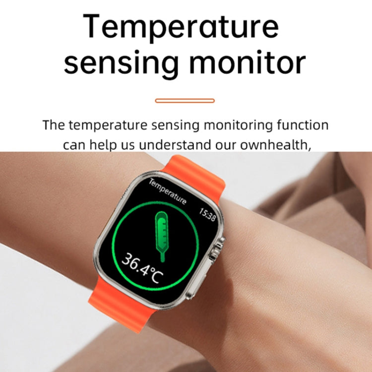 WS-E9 Ultra 2.2 inch IP67 Waterproof Metal Buckle Ocean Silicone Band Smart Watch, Support Heart ...