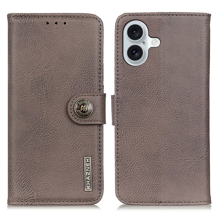 KHAZNEH Cowhide Texture Horizontal Flip Leather Phone Case, For iPhone 16 Pro Max, For iPhone 16 ...
