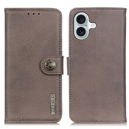 KHAZNEH Cowhide Texture Horizontal Flip Leather Phone Case, For iPhone 16 Pro Max, For iPhone 16 ...