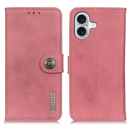 KHAZNEH Cowhide Texture Horizontal Flip Leather Phone Case, For iPhone 16 Pro Max, For iPhone 16 ...