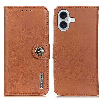 KHAZNEH Cowhide Texture Horizontal Flip Leather Phone Case, For iPhone 16 Pro Max, For iPhone 16 ...