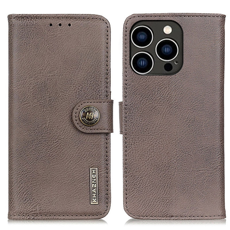 KHAZNEH Cowhide Texture Horizontal Flip Leather Phone Case, For iPhone 16 Pro Max, For iPhone 16 ...
